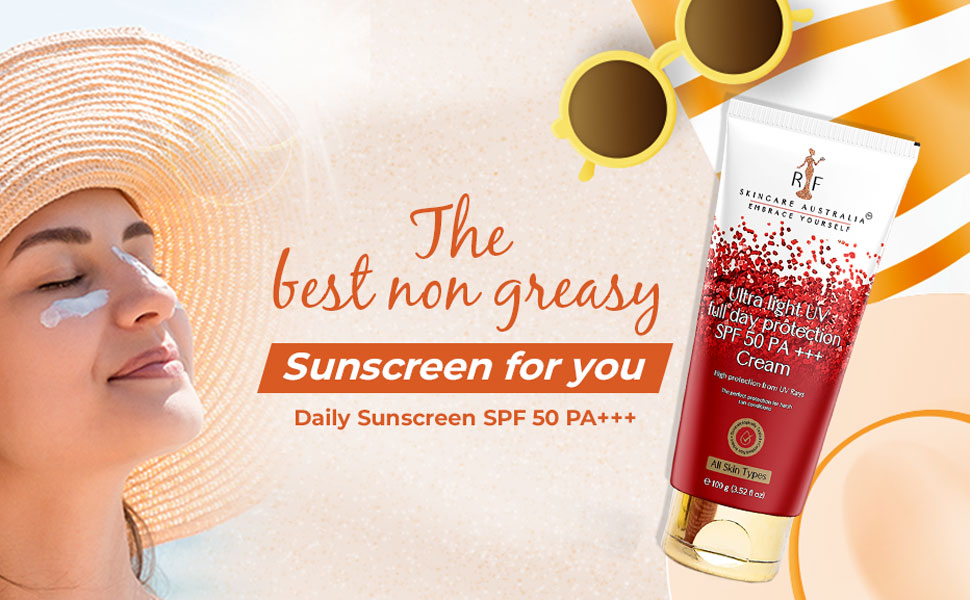 RF Skincare, Australia Sunscreen Cream SPF 50 Lightweight, No White