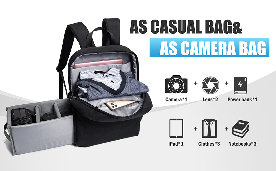camera backpack with insert tank