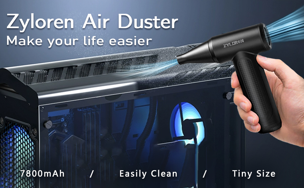 Zyloren Compressed Air Duster Cleaner for PC, 100000 RPM Electric Air