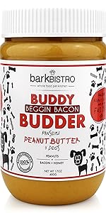 dog peanut butter, bacon peanut butter, bark bistro, dog treat