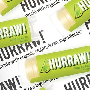 HURRAW Organic Vegan Cruelty Free Non GMO Gluten Free All Natural Luxury Lime Lip Balm
