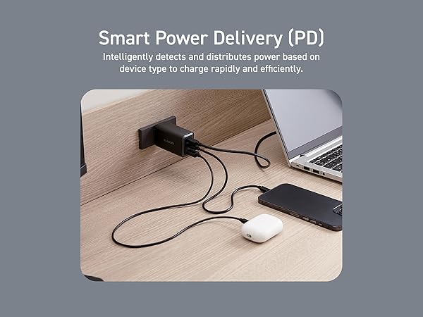 Elecom Wall Charger 65 watt 3 Port