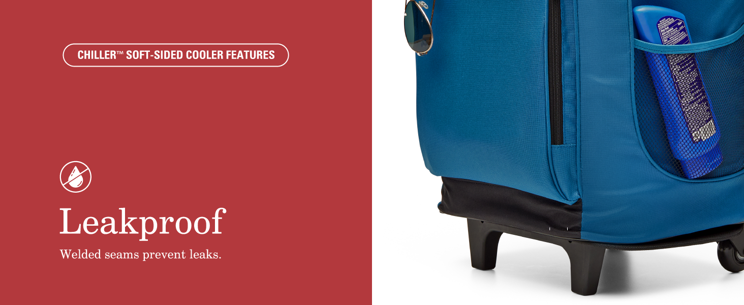 leakproof cooler blue prevent water seams coleman chiller soft sports game tailgate family parent