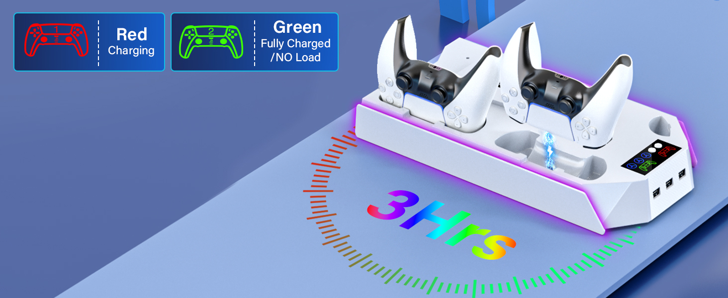 ps5 slim stand with cooling fan and controller charger
