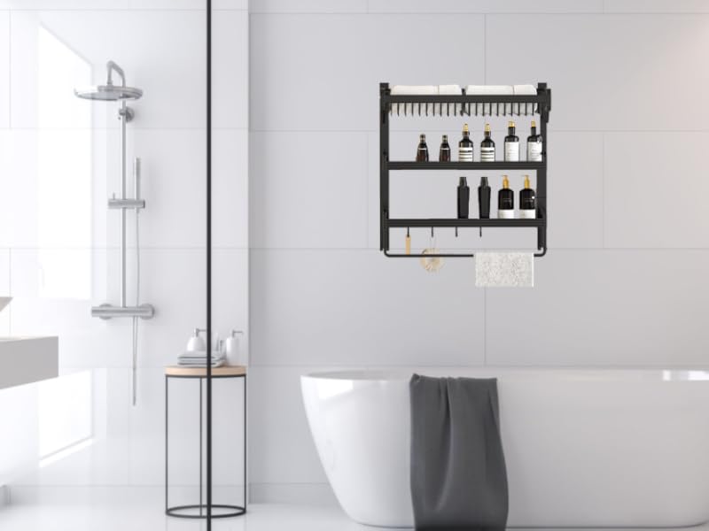 Bathroom Shelves Wall Mounted 2 Tiers Over The Toilet