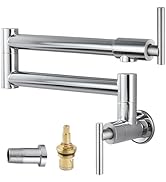 Cinwiny Pot Filler Faucet Wall Mounted Folding Stretchable Kitchen Sink Water Tap with Double Joi...