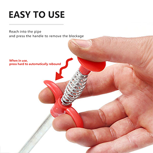 Drain opener cleaning cleaner wire tool stick clog hair dust remover plunger