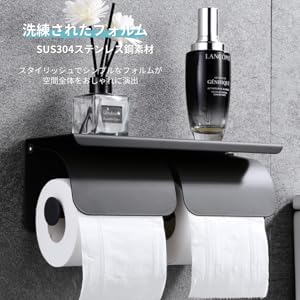 チョコ様 オーダートイレットペーパー入れ plusnao トイレットペーパーホルダー 壁掛け 吊り下げ 粘着式