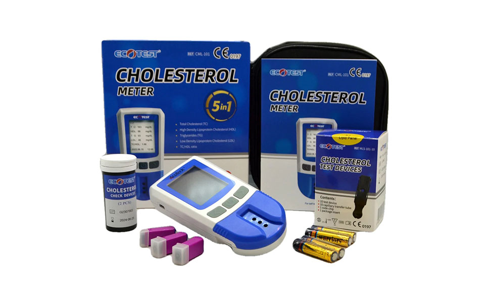 Valuemed 5 in 1 Cholesterol Meter + 10 Tests Real Time Total Cholesterol, HDL, LDL and
