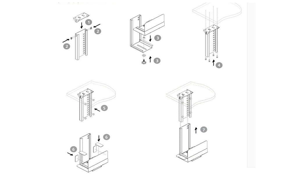 lehom Under Desk PC Mount Holder Case CPU Desktop Tower Computer