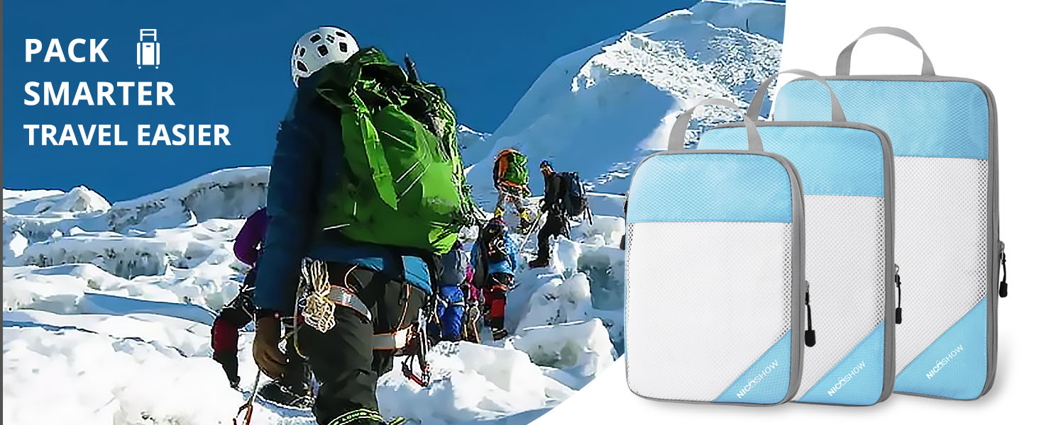 Compression Packing Cubes Travel Organizer, NICOSHOW Packing Cubes for