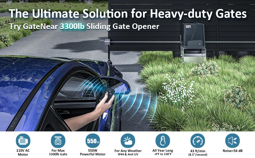 GateNear Automatic Sliding Gate Opener with