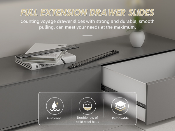 SHUHANG 1 Pair Full Extension Drawer Slides 10 Inch 100 lb