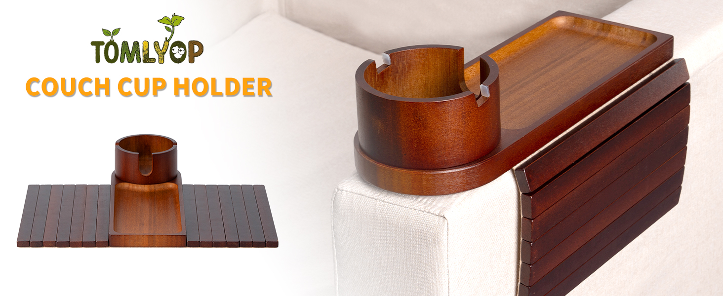 bamboo couch cup holder tray