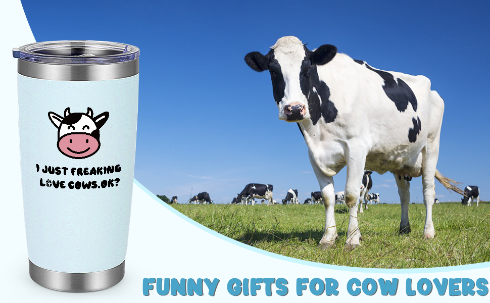 Lifecapido Cow Gifts, I Just Freaking Love Cows Ok 20 oz