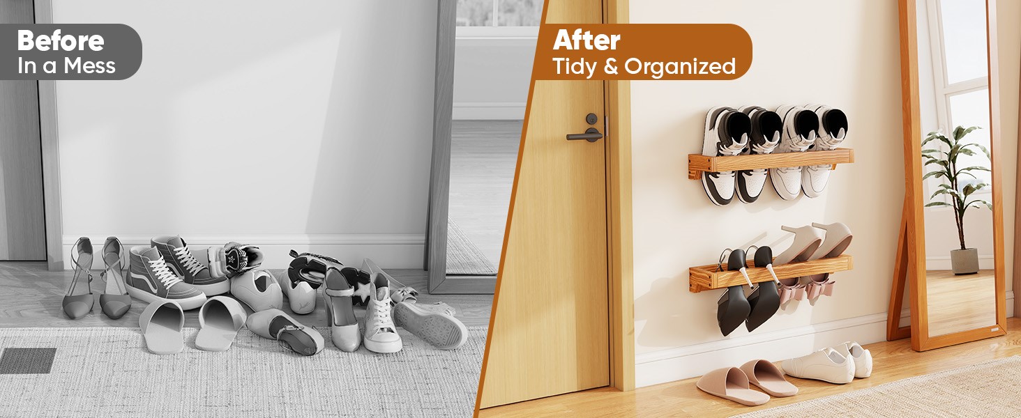 wall mounted shoes rack
