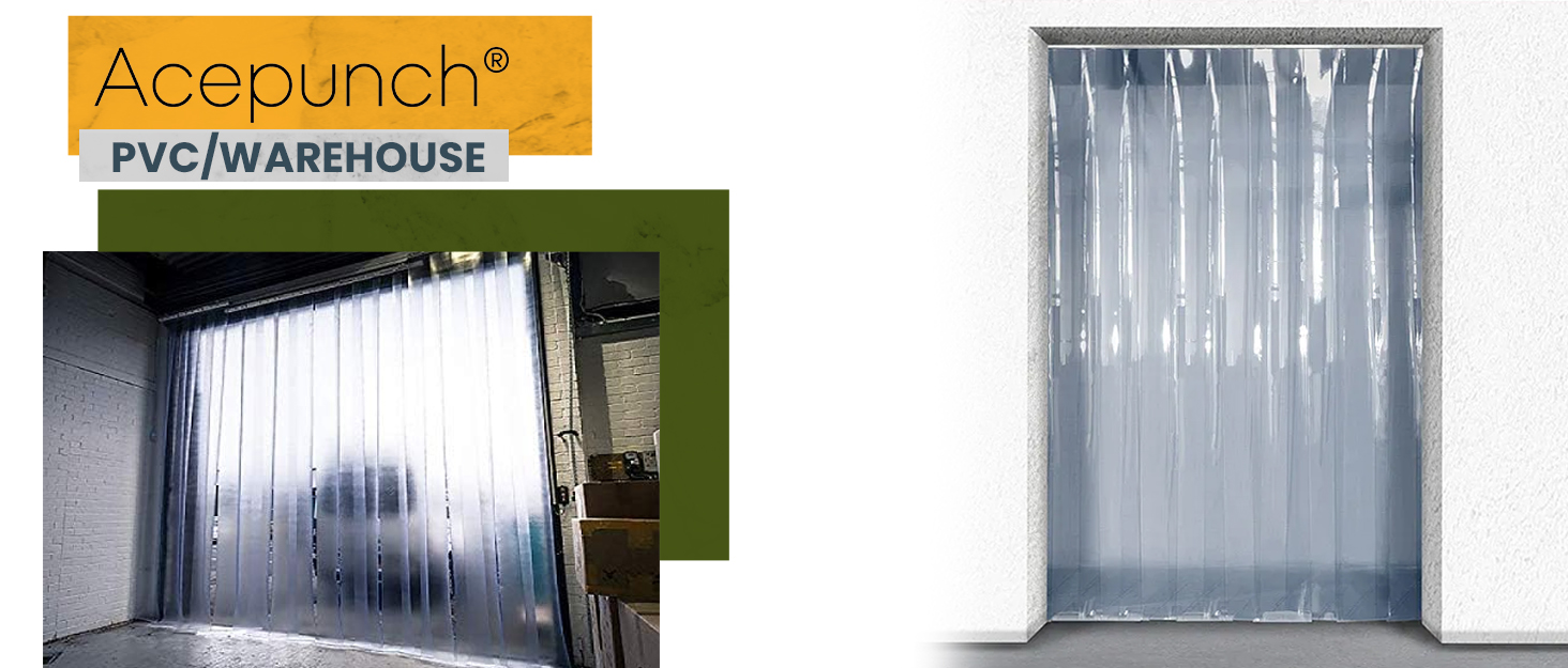 Acepunch Clear Kit PVC Smooth Plastic Strip Door Curtain 120cm x 210cm (4x7 ft.) Standard Clear