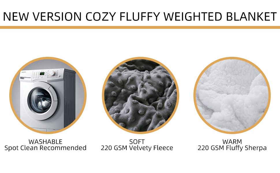 Satwip Weighted Blanket 20 lbs Queen Size Cozy Minky Dot
