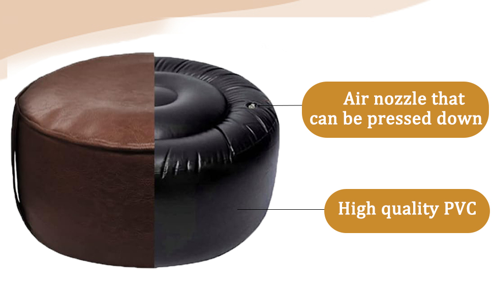 Vmogeicons Ottoman Pouf Filler, 22x10 Inches PVC Inflatable