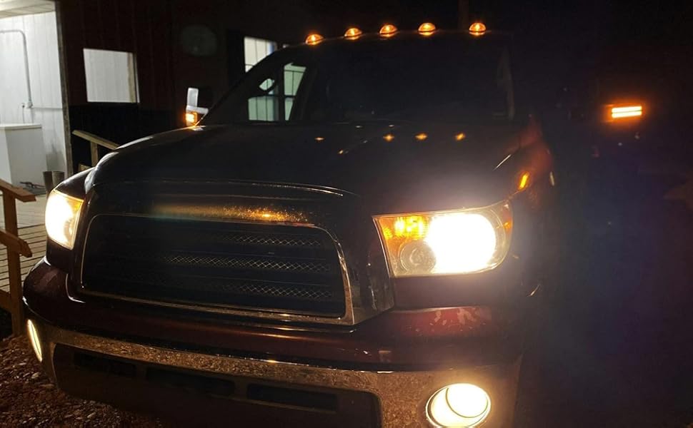 Amazon.com: iJDMTOY Smoked Lens Amber LED Cab Roof Running