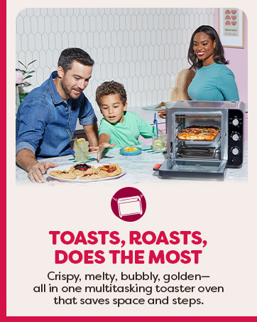 Family cooking a pizza using the instant pot toaster oven