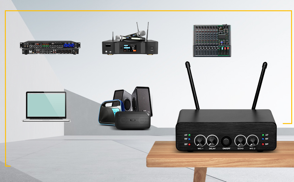 Depusheng R1 Wireless Microphone System, Dual Professional