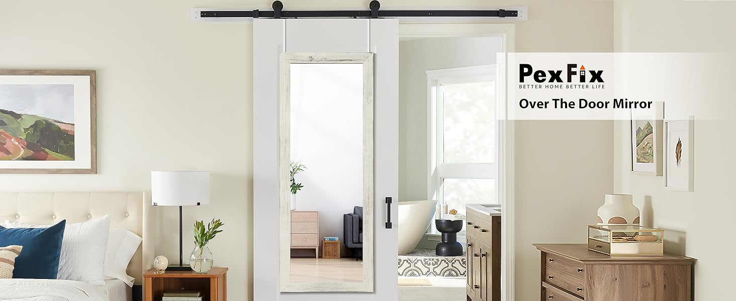 PexFix Over The Door Mirror Full Length, 47"x18" Door