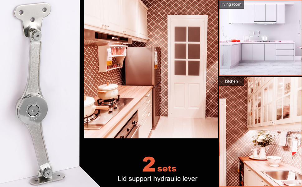 AusseL 2PCS Adjustable Lid Support Hinges, Folding Lid Lift up Stay