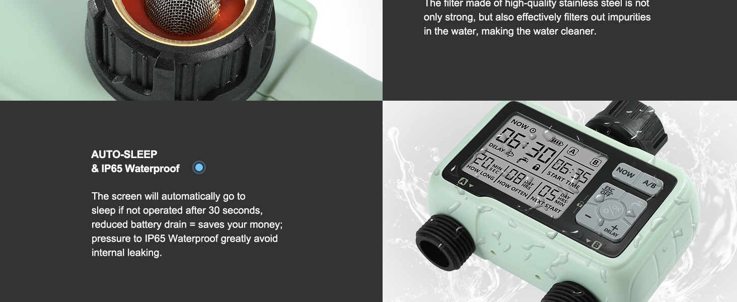 CROSOFMI Water Timer 2 Outputs Garden Water Timer Automatic