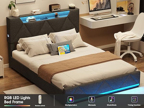 Amazon.com: Vabches Full Size Bed Frame with Storage