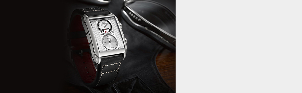 Marvin Men's Rectangular Swiss Made Quartz Watch with Sapphire Glass Waterproof M024.14.21.64