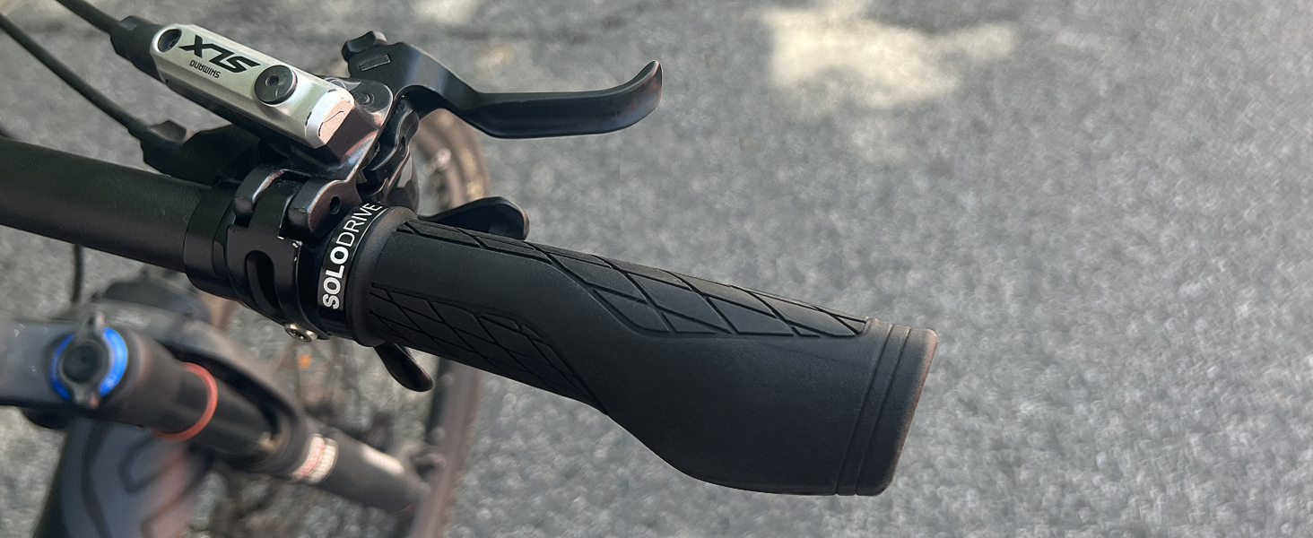 SOLODRIVE Ergonomic Design Bike Grips, Comfortable Bicycle Handlebar Grips, Single