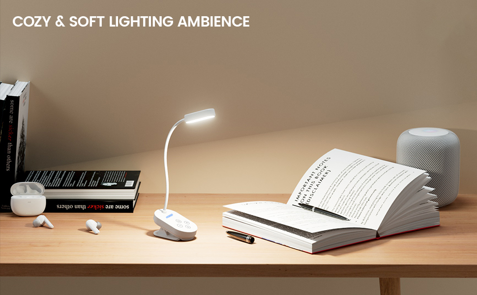 Glocusent 16 LED Mini Book Light for Reading in Bed, Clip On Reading