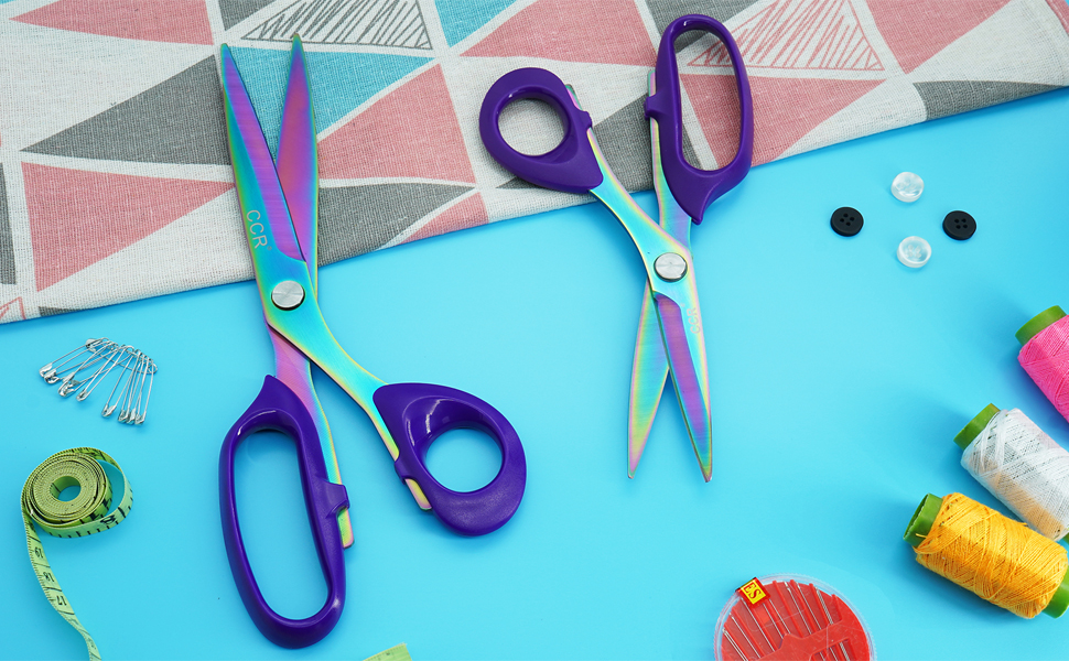 CCR Fabric Scissors,Dressmaking Scissors Heavy Duty Titanium Plated