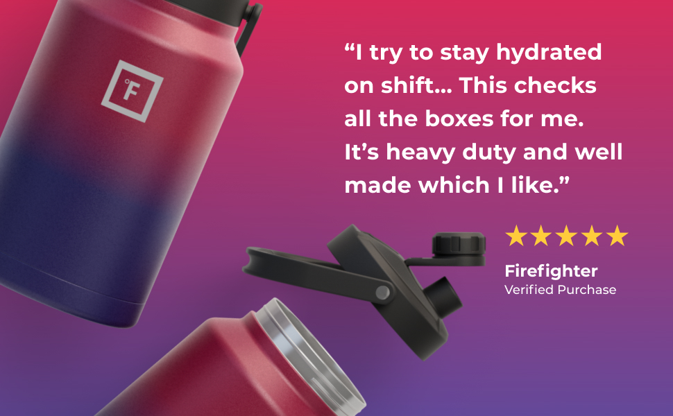 IRON °FLASK Sports Water Bottle 128 Oz/One Gallon,1 Lid