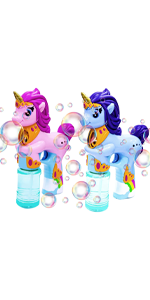 2 Pcs Automatic Unicorn Bubble Gun