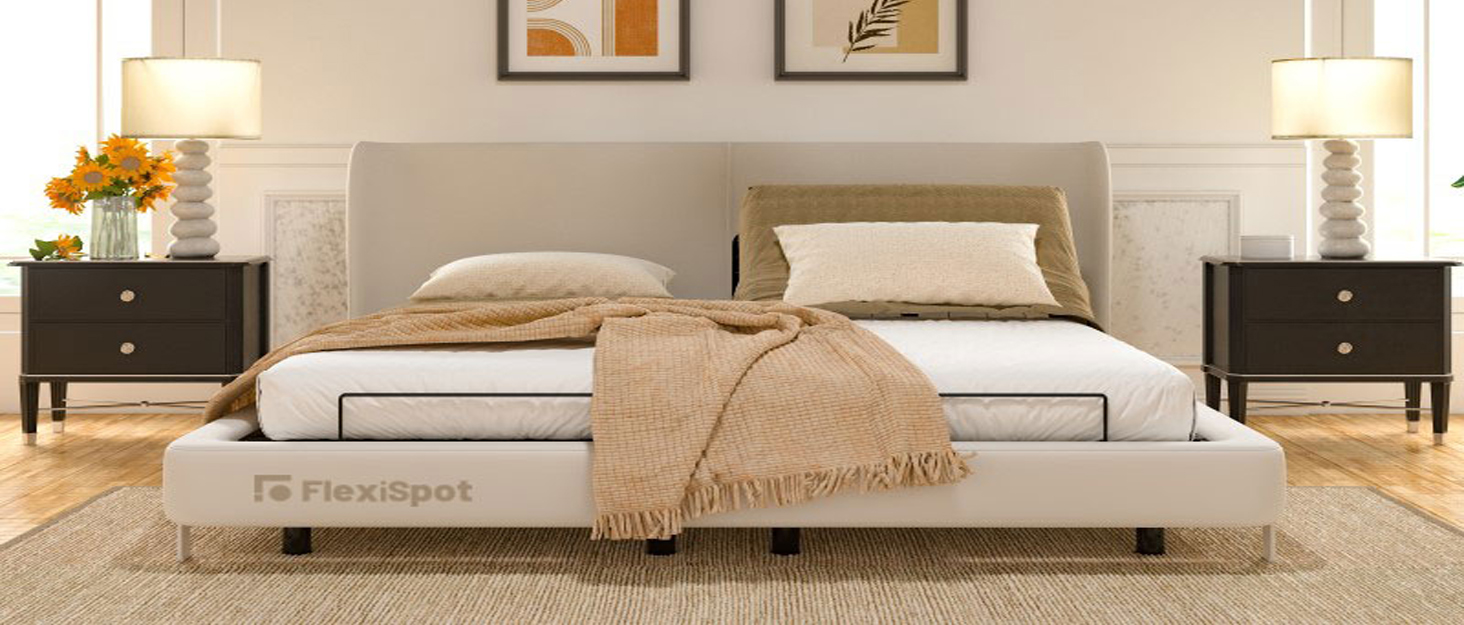 FLEXISPOT S1 Electric HeightAdjustable Metal Bed Frame (Without