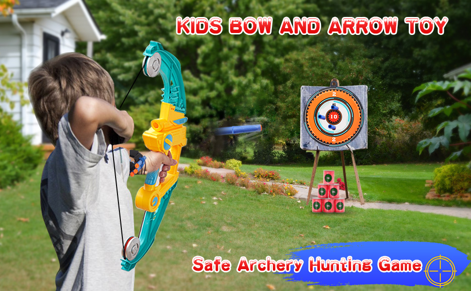 Bow and Arrow for Kids, Outdoor Indoor Games, Boys Girls Ages 410