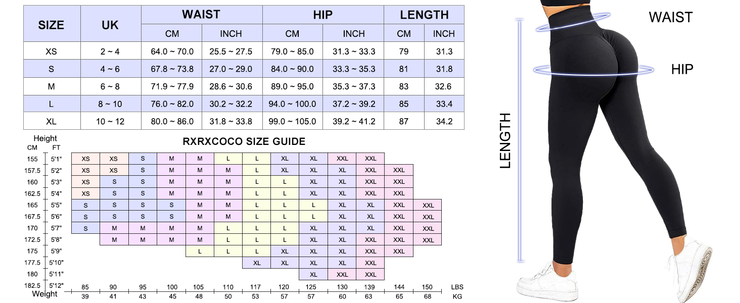 RXRXCOCO Seamless Butt Lifting Workout Leggings for Women Acid Wash