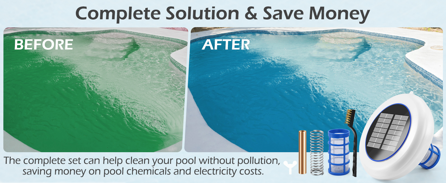 KNAGLO Solar Pool Ionizer, Upgraded Copper Pool Ionizer