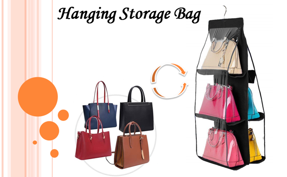 Inheming Hanging Purse Handbag Organizer, DustProof Space Saver