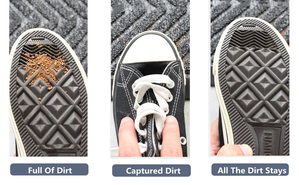 Indoor Door Mat 17"x29", Heavy Duty Rubber Backing Front Door Mat, Non