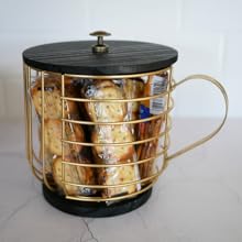 Coffee Pod Holder with crackers and snacks