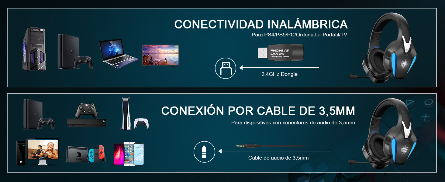 Auriculares Gaming Inalámbricos