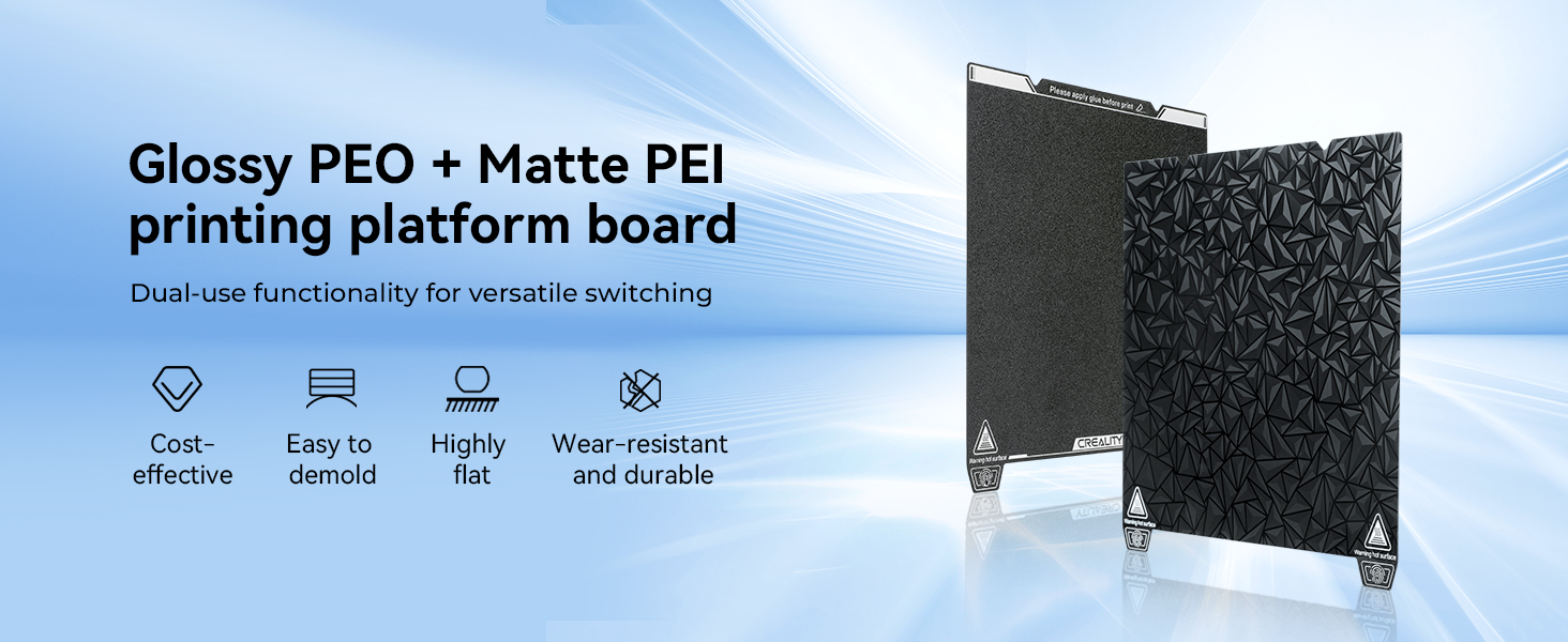 Creality Ender 3 Build Plate Glossy PEO + Coated PEI