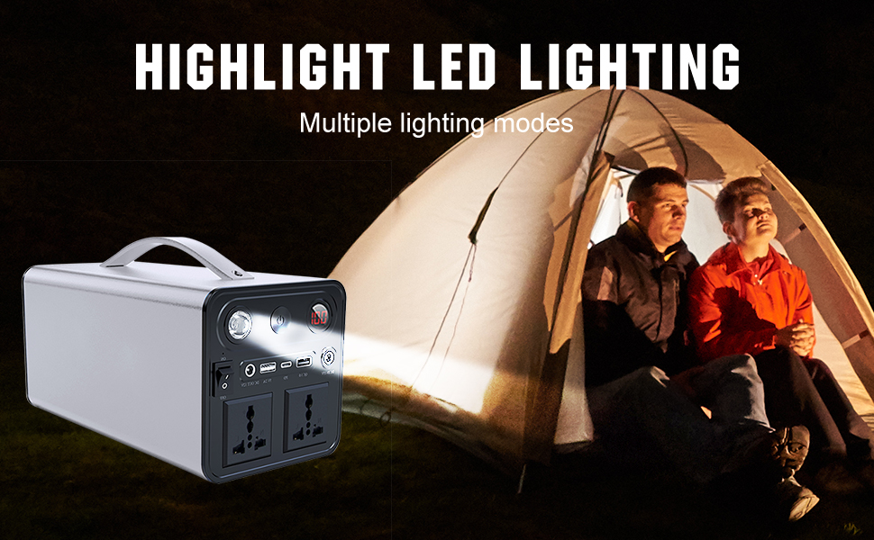 TESPHAN Portable Power Station 300W, 300Wh/84000mAh Outdoor