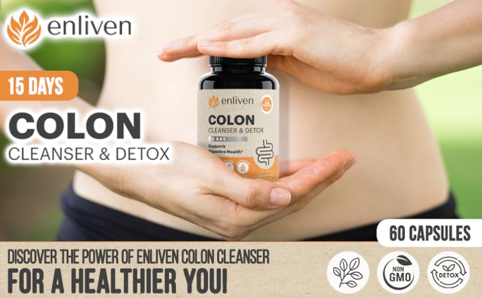 COLON balance flush slimming Enliven colon cleanser & detox for weight loss supplements fatty 15 