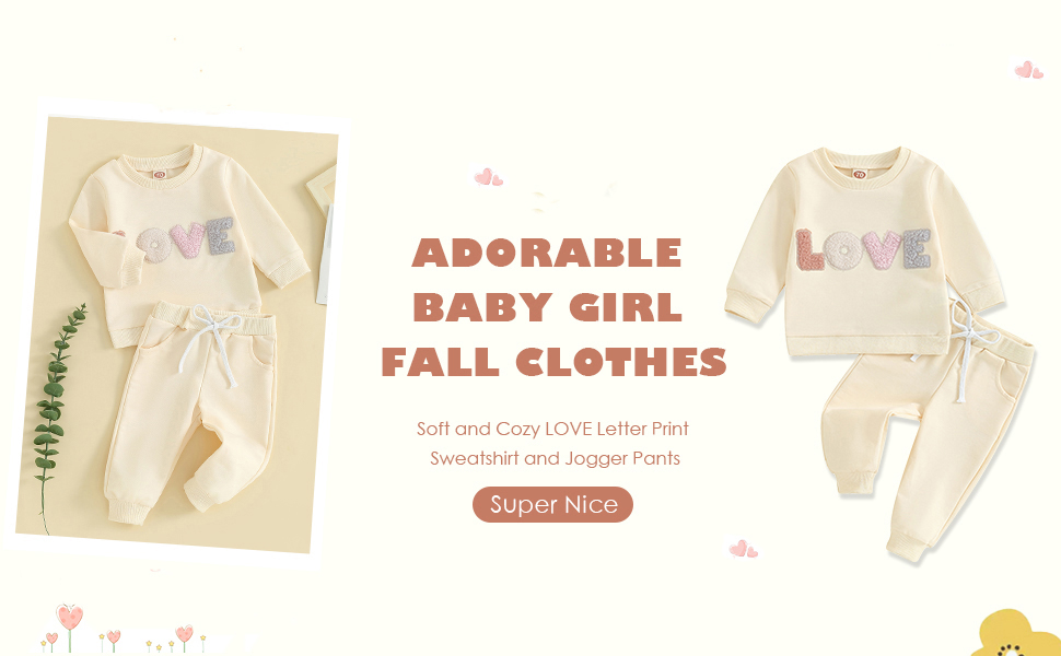 newborn toddler baby girl valentines day sweatshirt and pants set