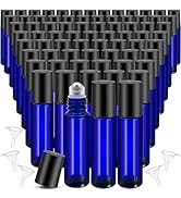 50 Pack Essential Oil Roller Bottles, 10ml Glass Roller Bottle with Stainless Steel Roller Ball &...