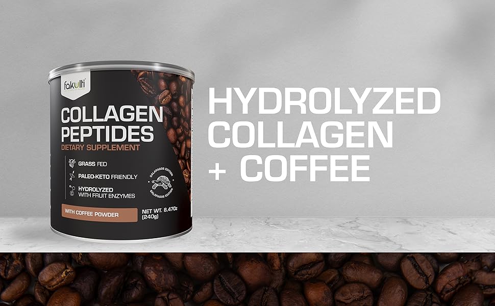 Collagen peptides coffee